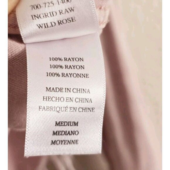 Rails Ingrid Raw Button Up Shirt M Dusty Rose Chambray Long Sleeve Boho Coastal - Picture 7 of 8